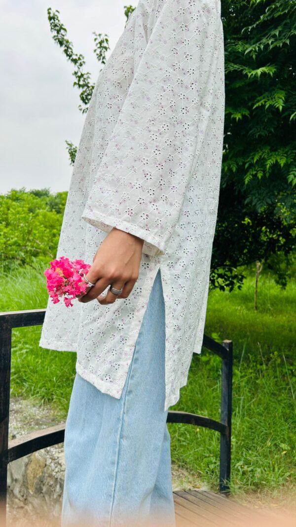 White Chikankari Kurta - Image 2