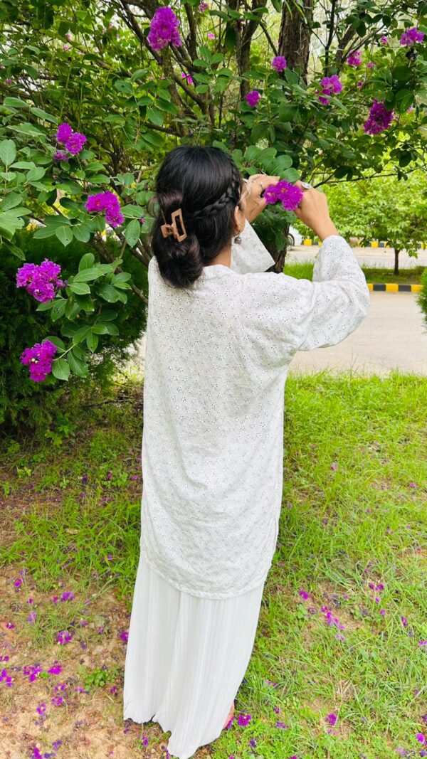 White Chikankari Kurta - Image 4