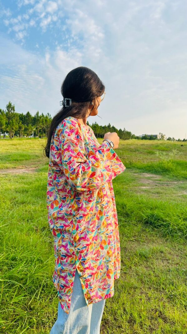 Rainbow Leaf Printed Kurta - Image 2